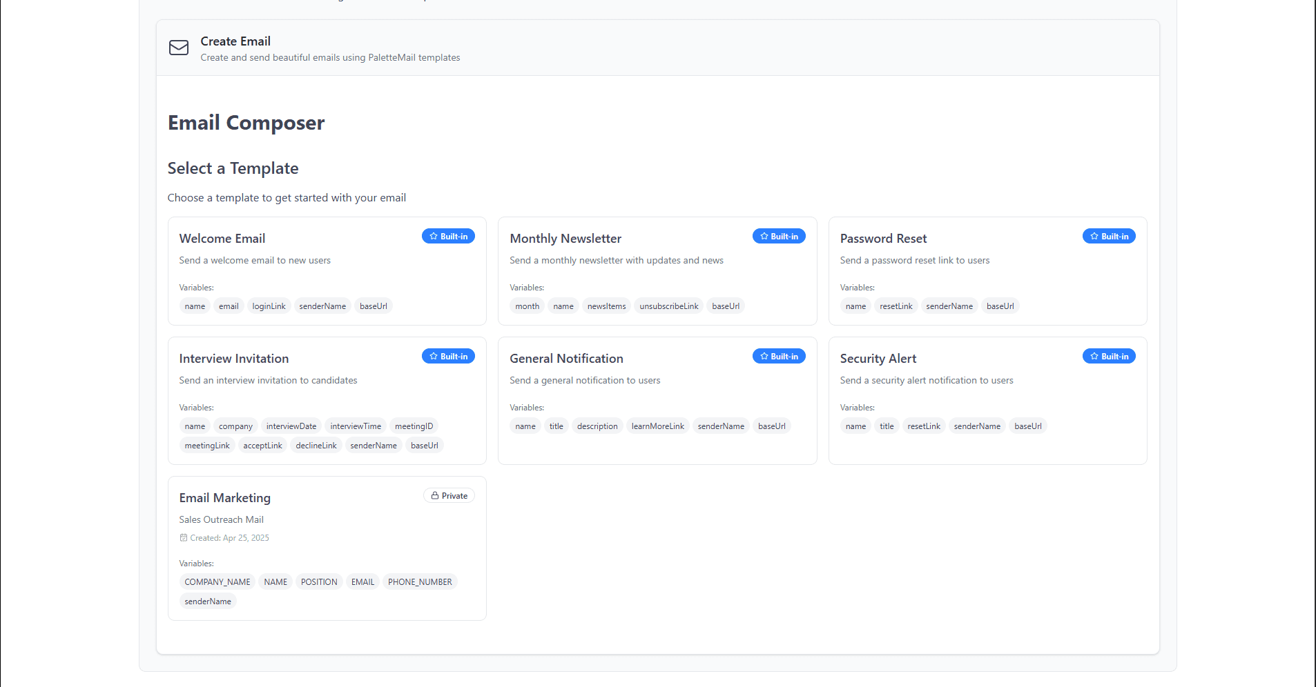 Palette Mail – Composer